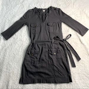 J. Crew Charcoal Belted Dress